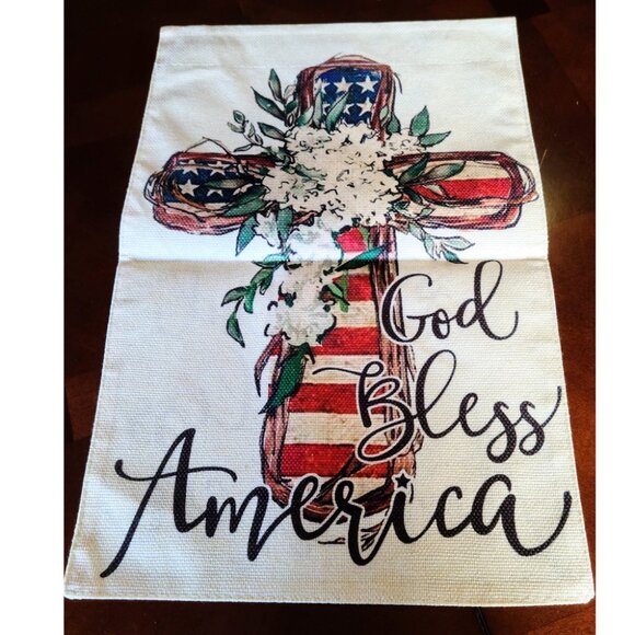 Cross Garden Flag America 4th Of July Decor Summer Decoration Outdoor Yard Sign - Picture 2 of 6